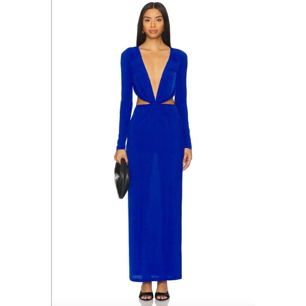 OW Collection Midnight Maxi Dress Dark Blue Womens Size Small